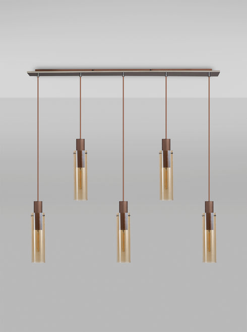 Brooks Slim Linear Pendant 5 Light
