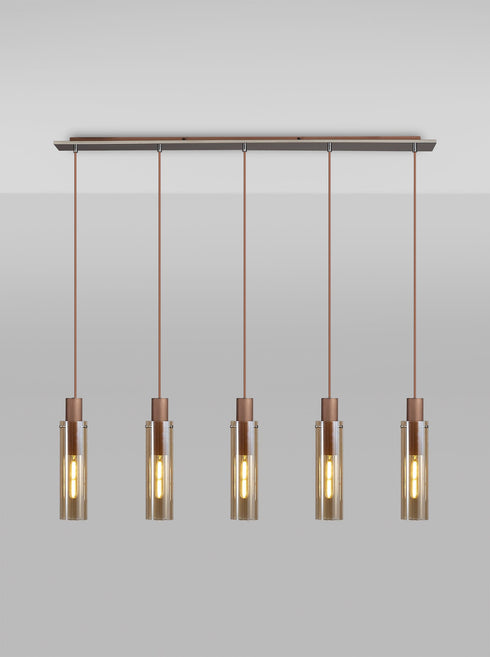 Brooks Slim Linear Pendant 5 Light