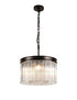 Burnaby Round Pendant /Semi Flush 5 Light Brown Oxide Small
