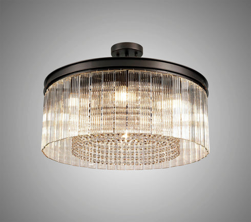 Burnaby Pendant/Semi Flush 8 Light Brown Oxide Medium