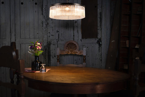 Burnaby Round Pendant/Semi Flush 10 Light Brown Oxide Large