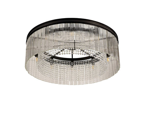 Burnaby Round Pendant/Semi Flush 10 Light Brown Oxide Large