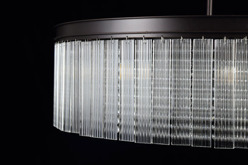 Burnaby Round Pendant/Semi Flush 10 Light Brown Oxide Large