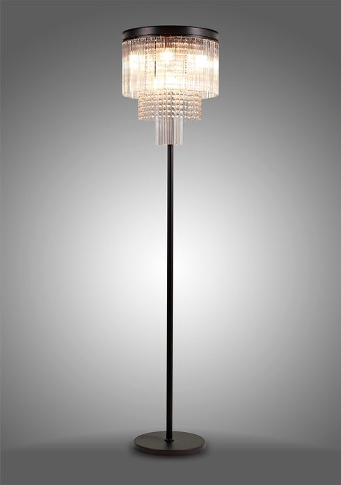 Burnaby Floor Lamp 9 Light Brown Oxide