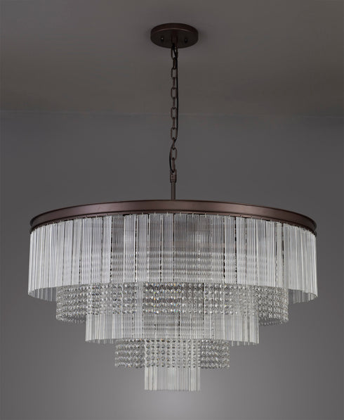 Burnaby 3 Tier Round Pendant 27 Light Brown Oxide Large