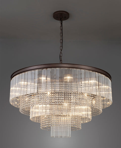 Burnaby 3 Tier Round Pendant 27 Light Brown Oxide Large