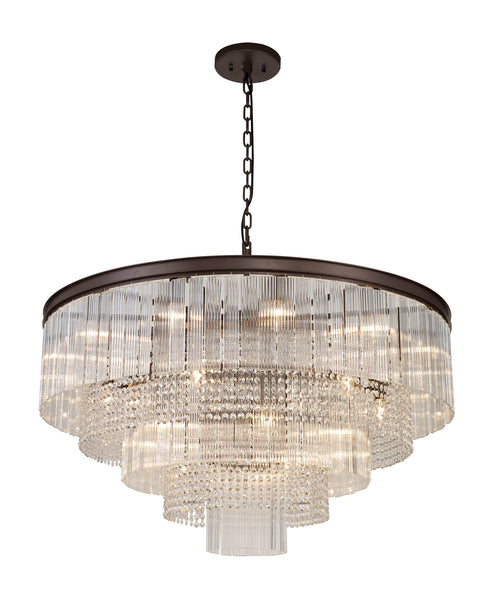 Burnaby 3 Tier Round Pendant 27 Light Brown Oxide Large