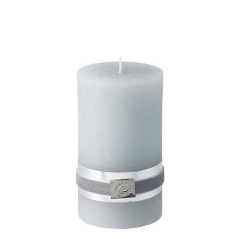 Rustic Pillar Candle Light Grey