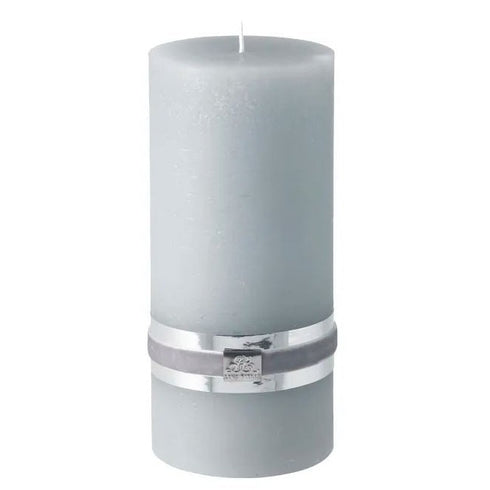 Rustic Pillar Candle Light Grey
