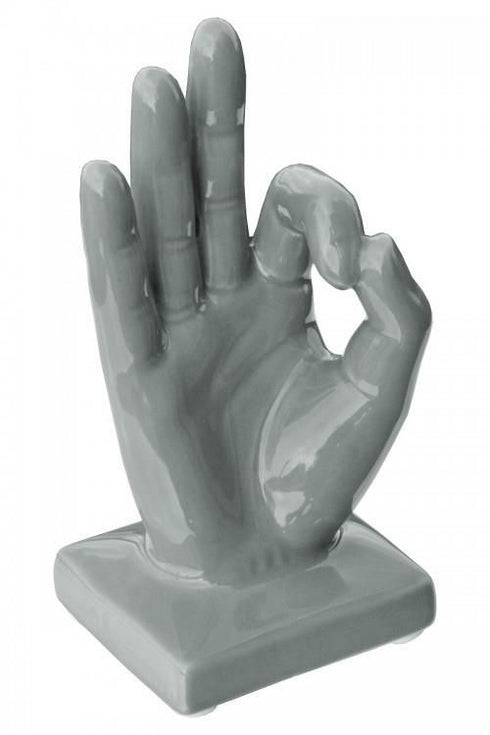 Grey Ceramic Ok Hand Sign