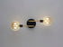 Delian 2 Light Black & Gold Wall Light