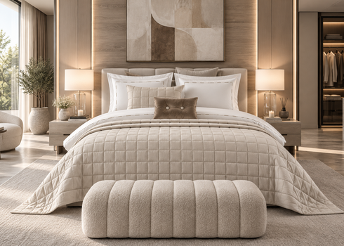 Patrice Cream Bedspread 3 Piece Set