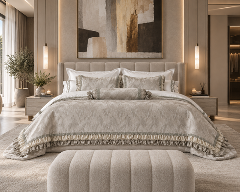 Dolly Grey Bedspread 4 Piece Set