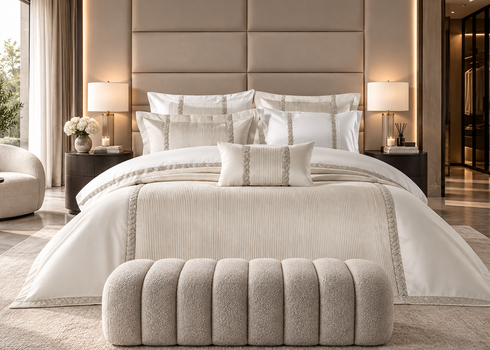 Grazia Cream Duvet & Bedspread 7 Piece Set