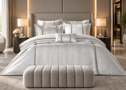 Grazia Silver Duvet & Bedspread 7 Piece Set