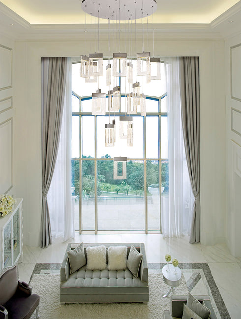 Edison Pendant 21 Light Polished Chrome 5m