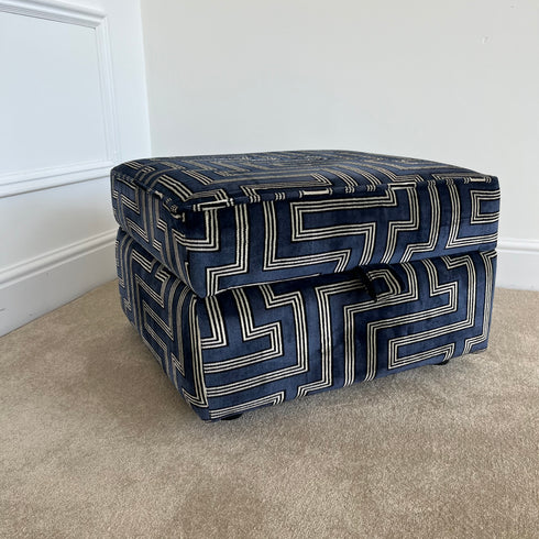Navy Key Chain Ottoman Footstool