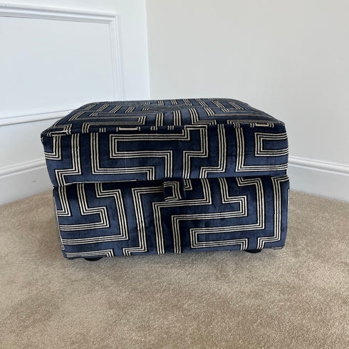 Navy Key Chain Ottoman Footstool