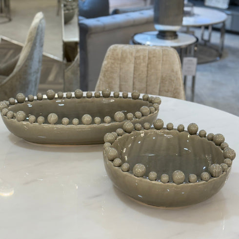 Grey Cream Bobble Bowl