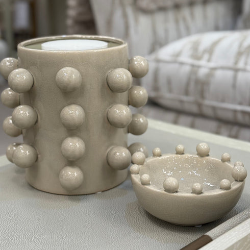 Cream Bobble Bowl