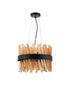 Kade Pendant Round Satin Black - Amber Glass