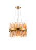 Kade Pendant Round Brass - Amber Glass