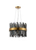 Kade Pendant Round Brass - Smoked Glass