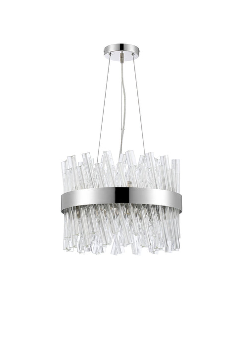 Kade Pendant Round Nickel - Clear Glass