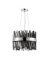 Kade Pendant Round Nickel - Smoked Glass