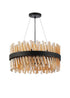 Kade Pendant Round Satin Black - Amber Glass