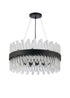 Kade Pendant Round Satin Black - Clear Glass