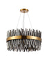 Kade Pendant Round Brass - Smoked Glass