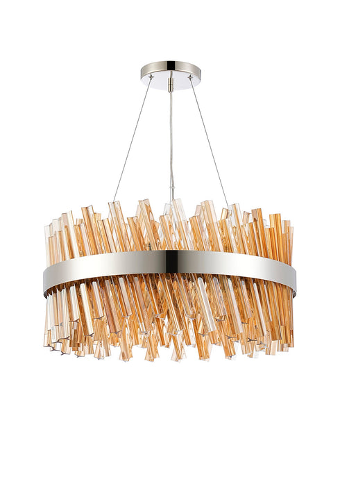 Kade Pendant Round Nickel - Amber Glass