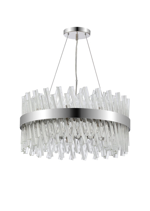 Kade Pendant Round Nickel - Clear Glass