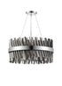 Kade Pendant Round Nickel - Smoked Glass