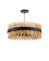 Kade Pendant Round Satin Black - Amber Glass