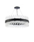 Kade Pendant Round Satin Black - Clear Glass
