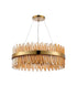 Kade Pendant Round Brass - Amber Glass