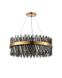 Kade Pendant Round Brass - Smoked Glass