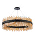 Kade Pendant Round Satin Black - Amber Glass