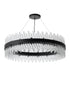 Kade Pendant Round Satin Black - Clear Glass