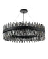 Kade Pendant Round Satin Black - Smoked Glass