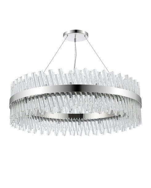 Kade Pendant Round Nickel - Clear Glass