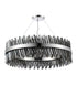 Kade Pendant Round Nickel - Smoked Glass