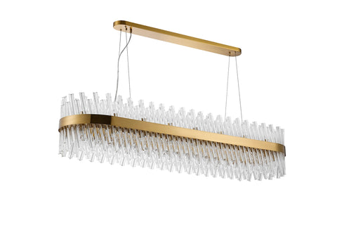 Kade Pendant Oblong Brass - Clear Glass