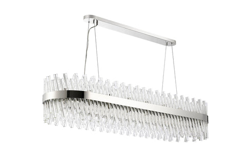 Kade Pendant Oblong Nickel - Clear Glass