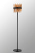 Kade Floor Lamp Satin Black - Amber Glass