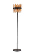 Kade Floor Lamp Satin Black - Amber Glass