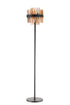 Kade Floor Lamp Satin Black - Amber Glass