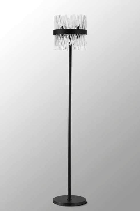 Kade Floor Lamp Satin Black - Clear Glass